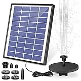 AISITIN 6.5W Solar Springbrunnen Eingebaute1500 mAh Batterie Upgraded Teichpumpe Wasserpumpe, Schwimmender Fontäne Pumpe mit 6 Fontänenstile für Garten, Vogel-Bad,Teich,Fisch-Behälter