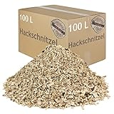 Hackschnitzel für Ofen Rindenmulch für Garten Hochbeet Holz Pflanzen Einstreu Holzhackschnitzel Grob Holzschnitzel Streu Beet Abdeckung Deko Abdeckung 100-500 L flameup, Menge:100 L