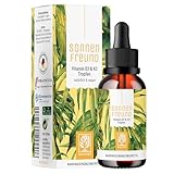 NATURTREU® Vitamin D3 K2 Tropfen hochdosiert & vegan - 100% pflanzlich (ohne tierisches Lanolin) - 1000 IE Vitamin D + Vitamin K2 - Sonnenfreund