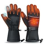 Beheizte Handschuhe ANEEWAY, Beheizbare Handschuhe mit Heizung, 5 Stufen Temperaturregelung & Touchscreen, Winterhandschuhe Herren Damen Akku Beheizt Skihandschuhe Arthritis Handwärmer Heizhandschuhe