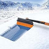 lamphle Ausziehbare Schneebürste mit abnehmbaren Eiskratzern für Auto 180 Grad Rotation Schneeschaber für Auto Schnee Entferner Werkzeug für LKW & SUV B