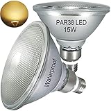 luckmax 15W,E27 PAR38 LED warmweiß,Wasserdicht,2er Pack,für Innen- und Außenbereich,warmweiss,Nicht Dimmbar,Glas Reflektor LED PAR38 Lampen(Ersetzt 100w-120W Halogen)