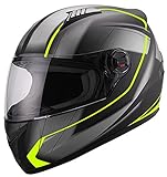 Integralhelm Helm Motorradhelm RALLOX 708 neon gelb grün schwarz matt S M L XL Größe L