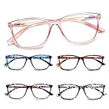 COJWIS 5 Pack Damen Lesebrille Blaulichtfilter Brille Federscharnier ultraleicht Lesehilfe (5 Farbe Mischen-4, 1.00, multiplier_x)