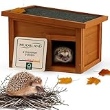 Moorland Igelhaus Winterfest - Überwinterungs- & Schlafhaus aus FSC-Holz, 40×34 cm, mit Boden, belüftetem Labyrinth-Eingang & abnehmbarem Dach – wetterfestes Igelhotel für den Garten – IH1
