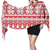 Zdlwaisw Nahtloser Weihnachts-Pixel-Muster, norwegischer Stil, groß, leicht, Schal, Wickelschal für Damen, 196 x 68 cm, groß, weich, Pashmina, extra warm, Siehe Abbildung, One size