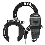 AXA Block XXL Rahmenschloss und ULC 100 Einsteckkette, Fahrradschloss mit Plug-in-Kette, Sicherheitslevel 12, Kettenschloss mit 8 mm gehärtete Stahlkettenglieder, mit Tasche