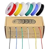 TUOFENG 24 AWG Elektronik kabel set 0,20mm² Flexibler Silikon Leitungen Draht,Jede Farbe 9 Meter Spulen,300V Litzen Verzinnter Kupferdraht