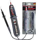 HGL-400 Spannungsprüfer zweipolig 12V bis 400V AC/DC mit LED Anzeige, Phasenprüfer, IP54 Spritzwassergeschützt, keine Batterien benötigt, Spannungsmesser 2-polig, Steckdosen Messgerät