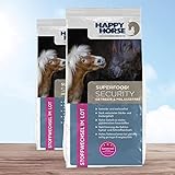 HAPPY HORSE Superfood Security 2 x 14kg - Melasse- und Getreidefreies Pferdefutter speziell für Bedürfnisse von Pferden mit Stoffwechsel-Erkrankungen wie EMS, Hufrehe und Cushing Syndrom