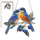 Jahuanoo Vogel Sonnenfänger 20 X 19 cm Fensterdeko Vogel Buntglas Deko Voge-l Anhänger Aus Acryl Zum Aufhängen Wandschmuck Acryl Fensterbehang Dekors Für Zuhause, Studio, Restaurant