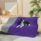 Kritter Planet Hundedecke Wasserdicht, Kuschelig Sex Decke, Urinbeständige Haustierdecke Waschbar Hundedecke für Sofa Bett Couch Autositz Möbel, XL Decke 203 x 152 cm, Lila/Dunkelgrau