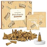 Räucherkegel Palo Santo 120st, Mit Räucherstäbchenhalter, Perfekt für Saubere Luft in Innenräumen, Entspannung, Yoga, Meditation