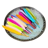 Generisch Bastelfedern – 50-teilige Federn, DIY-Macaron- für Hochzeiten, Partys, Zuhause | Kleine Gänsefeder für Kunst, Vasen-Arrangements, Halloween, Basteln, Tafelaufsatz-Dekorati