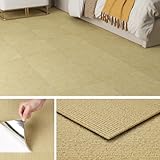 Livelynine Teppichfliesen Selbstklebend 30x30CM Teppichboden Fliesen Selbstklebend Beige Abwaschbare Teppich Boden Wohnzimmer Schlafzimmer Flur Teppich Bodenbelag Selbstklebend Büro, 4 Teppichfliesen