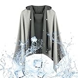 SilverChry Kühlender Umhang, Sonnenschutzumhang, Kühlender Hoodie für Bergsteigen, Kühlender Schal für Damen und Herren (DE/NL/SE/PL, Alphanumerisch, L, Regular, Regular, 1, Grau)