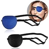 Ouligay 2 Stück Medizinisch Augenklappe für Erwachsene Kinder Verstellbare Pirat Augenklappe Medizinische Piraten Eye Patch für Linke Oder Rechte Augen Amblyopie Erholungsphase nach Operationen