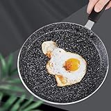 Marmorbeschichtete Crêpes-Pfanne, 18 cm, ideal für Küche, mit Nicht- und Marmor, aus Metall, gleichmäßige Wärmeleitung aus Metall, Schwarz