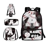 COEQINE Rucksack für Jungen im Alter von 4–6 Jahren, personalisierbar, Büchertasche und Lunchbox, leicht, individuelle Schultasche für Herren, cooles Grün, LKW, Autos, Schultasche für Kleinkinder
