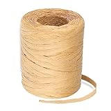 Raffia Bastband Packschnur 200 M Naturt Raffia Papierband für Geschenkverpackung Papier Packschnur Weihnachten Hochzeit Geburtstag Party