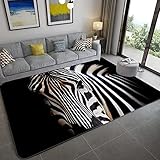 CHENCHAOK Zebra Wohnzimmer Großer Teppich Tier 3D Druck Schlafzimmer Teppich Badezimmermatte Wohnzimmer Teppich Türmatte