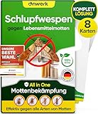 anwerk® Schlupfwespen gegen Lebensmittelmotten - 8 Karten (2 Karten à 4 Lieferungen) - Effektiv Lebensmittel Motten bekämpfen - Alternative zur Mottenfalle, Mottenspray, Pheromonfalle