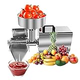 TAISK Kommerzielle Tomatenfräsmaschine, 370 W elektrisches Tomatensieb, 90–160 kg/h Edelstahl-Tomatenpresse, automatisches Tomatensieb, Fruchtpresse, Quetscher für Soßenzubereiter für Erdbeeren, CE