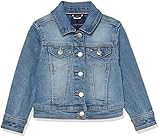 Tommy Hilfiger Klassische Jeansjacke für Mädchen, Jeansmantel mit gesticktem Logo und Vordertaschen, Nolita Wash, 7