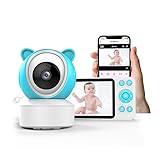 LMHOME Babyphone mit 30 Stunden Batterielaufzeit, 5-Zoll-Großbild-Videobabyphone mit Kamera und Audio, Nachtsicht, Schlaflieder, ohne WiFi