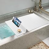 Badewanne Abdeckung,Faltbar Badewanne Brett,70 x 170 x 0.65cm Wasserdichte, Staubdichte Badewanne Tablett,Hohe Belastbarkeit,Isolierung PVC Badewannen,langlebige Isolierplatte für Haus, Badezimmer,Spa