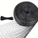 Vogelschutznetz,Hühnernetz, Teichnetz,pflanzennetz，vogelschutznetz engmaschig， Geflügelnetz Geeignet zum Schutz von Obstbäumen Gemüse vor Vögeln(Schwarz) (4 * 12M)