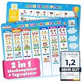 YOURGANIZE® 2-in-1 Wochenplaner Kinder & Tagesplaner Kinder inkl. 196 Magnete + 160 Sticker zum Personalisieren - Routine Planer Kinder
