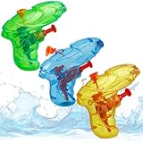 3X Wasserpistolen 8 cm bunt Set - Extra großer Reichweite - Spritzpistole klein mini - Wasserspritzpistole für Kinder (3X Stück - 8 cm)
