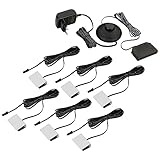 SEBSON Vitrinenbeleuchtung 6er Set - Glasbodenbeleuchtung LED inkl. 12V Netzteil mit Schalter - LED Clips warmweiß - Glaskantenbeleuchtung für Vitrine, Regal, Tisch