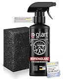 Glart Reifenglanz-Premium Autoreifen Pflege für matten Seidenglanz-500ml Autoreifen Glanzspray inkl. Auftragsschwamm für professionelle Auto Aufbereitung - Kunststoffpflege Auto Gummipflege