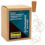 Idena 31091 - LED Micro Flaschenlicht mit 10 LEDs in Warmweiß, 2er Set Flaschenlichterkette Korken, batteriebetrieben, ca. 0,97 m lang, Deko für Innen, als Party Deko, Weihnachtsdeko, zur Hochzeit