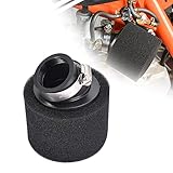 RUTU 38 mm Luftfilter, universeller, gebogener, abgewinkelter Motorrad-Luftfilter, geeignet für 4-Takt 50 cc,70 cc,90 cc,110 cc,125 cc,150 cc,GY6,Motorrad,ATV,Quad,Go-Kart,Moped,Pit Dirt Bike,Schwarz