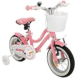 Actionbikes Kinderfahrrad Starlight - 12 Zoll - V-Brake Bremsen - Kinder Fahrrad für Mädchen - Von 2-5 Jahren - Kettenschutz - Stützräder - Luftbereifung - Kinderrad - Rosa (Starlight 12 Zoll)