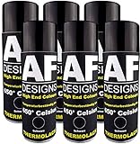 Alex Flittner Designs Thermolack Spray 6 Spraydosen Ofenlack Auspufflack Hitzebeständig 650 °C Schwarz 400ml Schützt Motor und Auspuff vor Rost