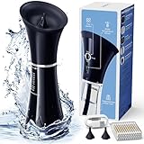 Elektrischer Ohrenschmalz Entferner mit Integriertem Doppeltank, Sicherer Ohrenreiniger mit Smart Wassertemperatursensor, Ohrenreiniger für Erwachsene IPX7 Wasserdicht, Schwarz Blau