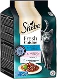 SHEBA® Portionsbeutel Multipack Fresh Cuisine Taste of Tokyo mit Thunfisch und mit Lachs MSC 6 x 50g