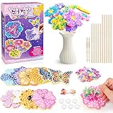 TAIXING Bastelset Kinder ab 6 4 5 Jahre, DIY Poke-In Blumenstrauß mit Pailletten, Kreatives Blumen Basteln Bastelkoffer Mädchen Geschenk 5-12 Jahre, Spielzeug Kindergeburtstag und Partygeschenke