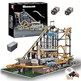 DOYAY Technik Achterbahn 96cm, 3238 Teile Technik Rollercoaster Ferngesteuert Modell Klemmbausteine Custom Bausteine Kompatibel mit Lego Achterbahn