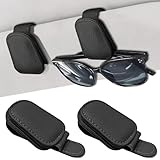 2 Stück Sonnenbrillenhalter für Auto-Sonnenblende, magnetische Leder Brillenhalterung,multifunktionaler Visier Clip,universeller Clip für Sonnenbrillen und Tickets, Auto Visier Zubehör (Schwarz）