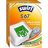 Swirl S 67 EcoPor Staubsaugerbeutel (4 Beutel), reißfeste...