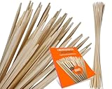 50 Marshmallow Spieße Stockbrot Stäbe Lagerfeuer Stöcke Grillspieße 90 cm - Ø 6mm aus Natur Bambus Holz für Kinder inkl. Ratgeber