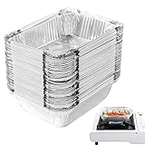 Aluschalen Grill, 50 Stück Alu Grillschalen, Fettauffangschale, Tropfschalen indirektes Grillen Aluminium Tropfschalen Veggie Aluschalen Grillschalen für Backen Braten Kochen 600ml 17 x 13 x 5 cm