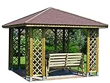 Stan-Wood GARTENLAUBE HOLZPAVILLON PAVILLON MIT HOLZDACH 3m...