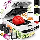 Fullstar Gemüseschneider Spiralschneider Gemüsehobel - Gemüse Schneider Zwiebelschneider Kartoffelschneider Obstschneider - Vegetable Chopper Cutter Dicer (4-in-1 - Weiß)