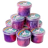 12 Stück TE-Trend Einhorn Unicorn Glibber Glitzer Schleim Dose 40x30mm Kinder Mädchen Mitgebsel grün pink